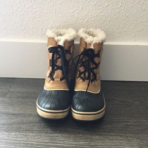 Tan Sorel Snow Boots